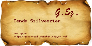 Genda Szilveszter névjegykártya